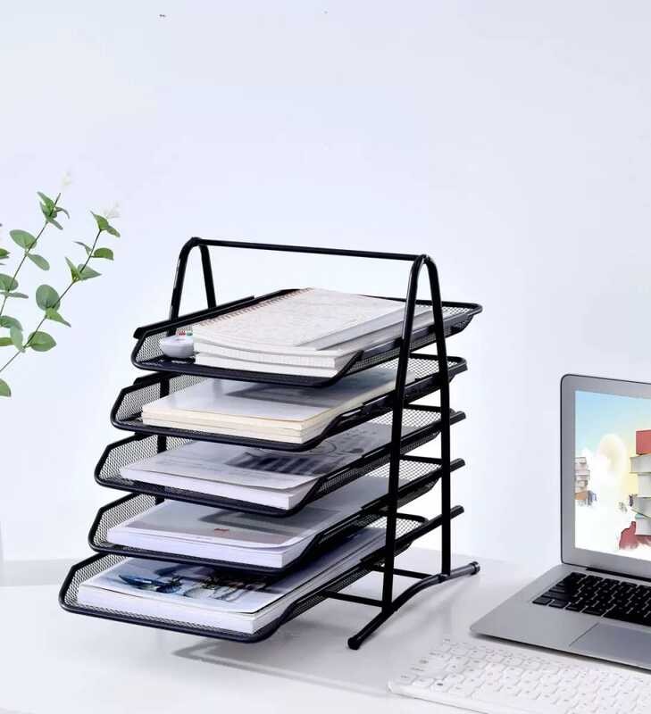 Five Layers Wire Mesh Tray Frame With Multiple File Holders D41 ...