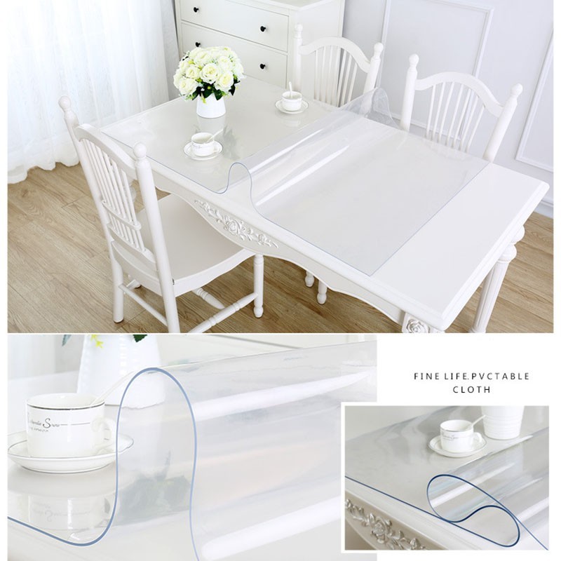 PVC Table Cloths 1.5mm Thick Clear Protective Table Pad Waterproof ...