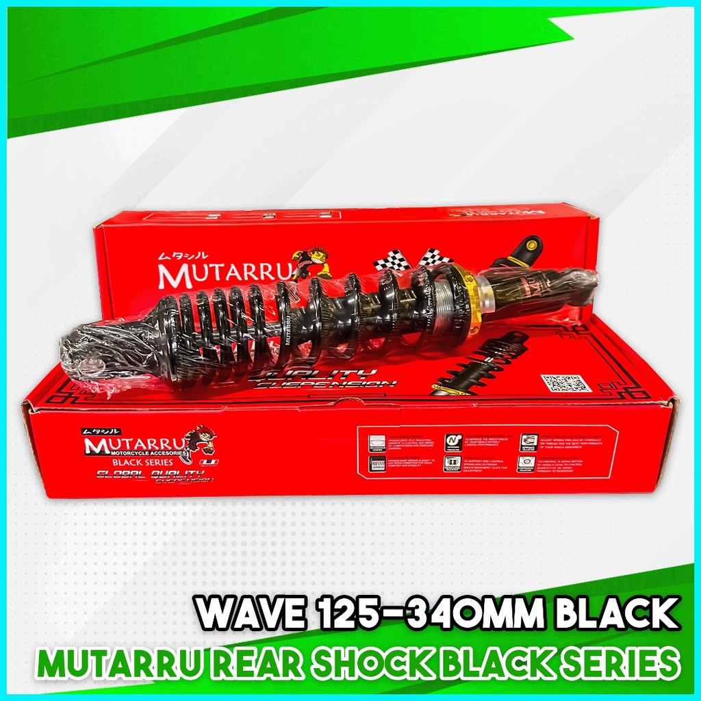 MUTARRU REAR SHOCK (WAVE 310/340MM) BLACK SERIES | Shopee Philippines
