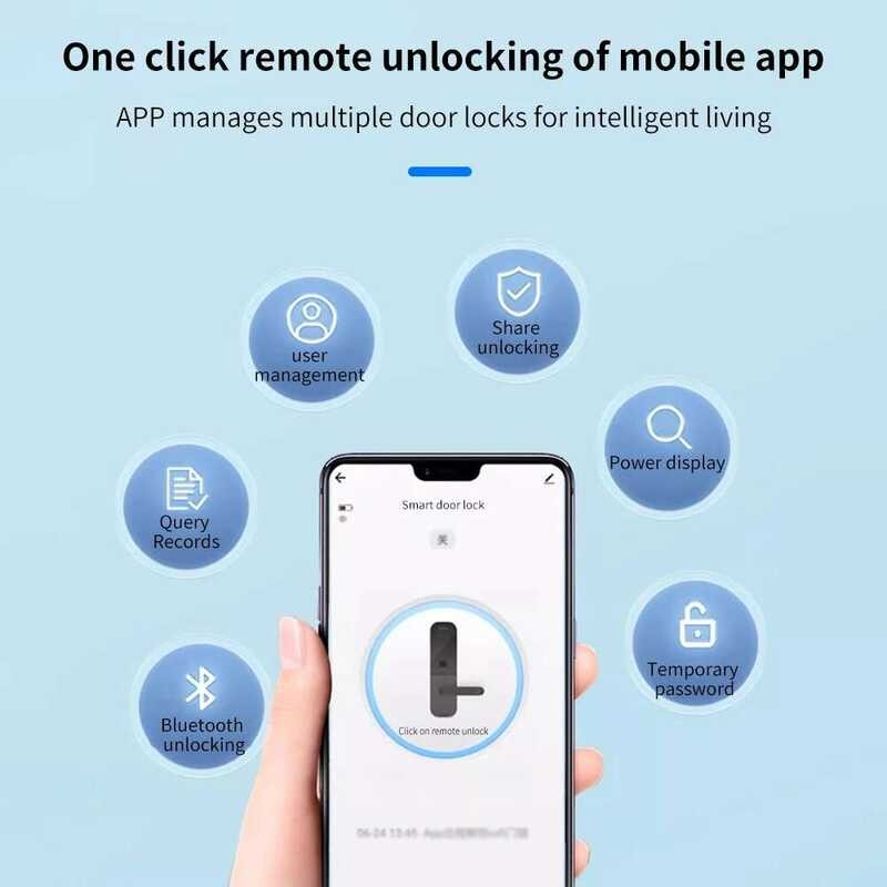 Smart TTLOCK Glass Door Lock Push Inside Partition Office Security With ...