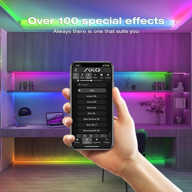 Wifi WLED Light Strip Controller DIY Effect 100 Dynamic Lighting Modes