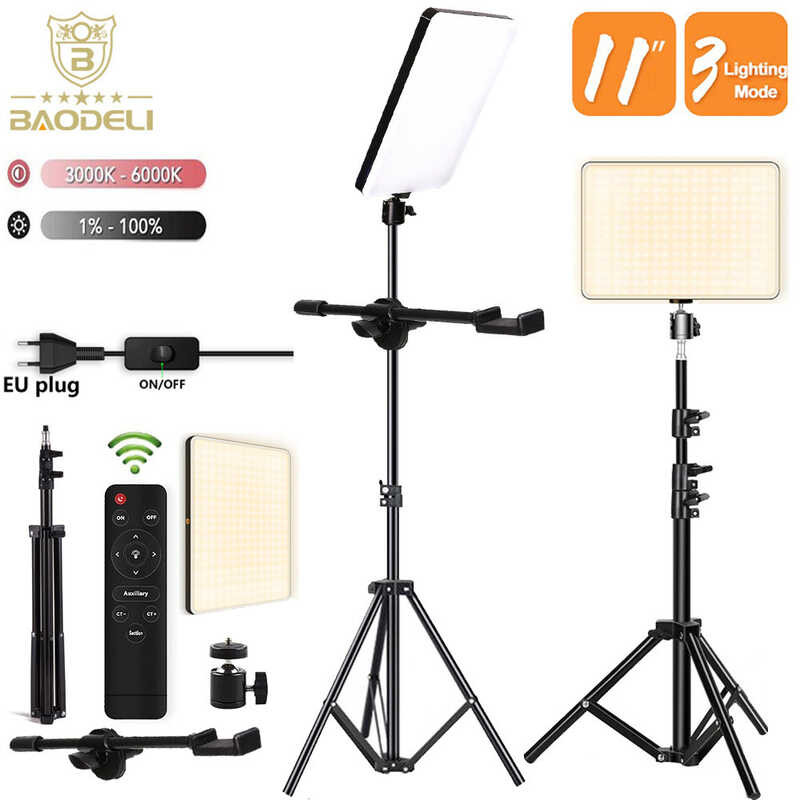 LED Video Light Panel - EU Plug Bi-Color 2700K-5700K Dimmable Wireless ...