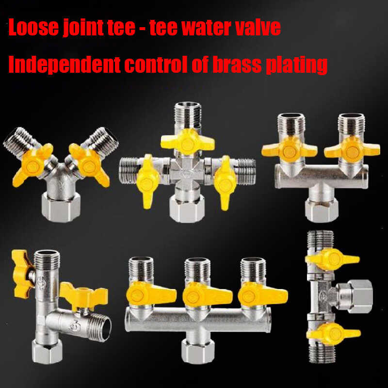 1/2"Fittings All Copper Plating 3Way 4Way Gas Vae Corner Vae Ball Vae