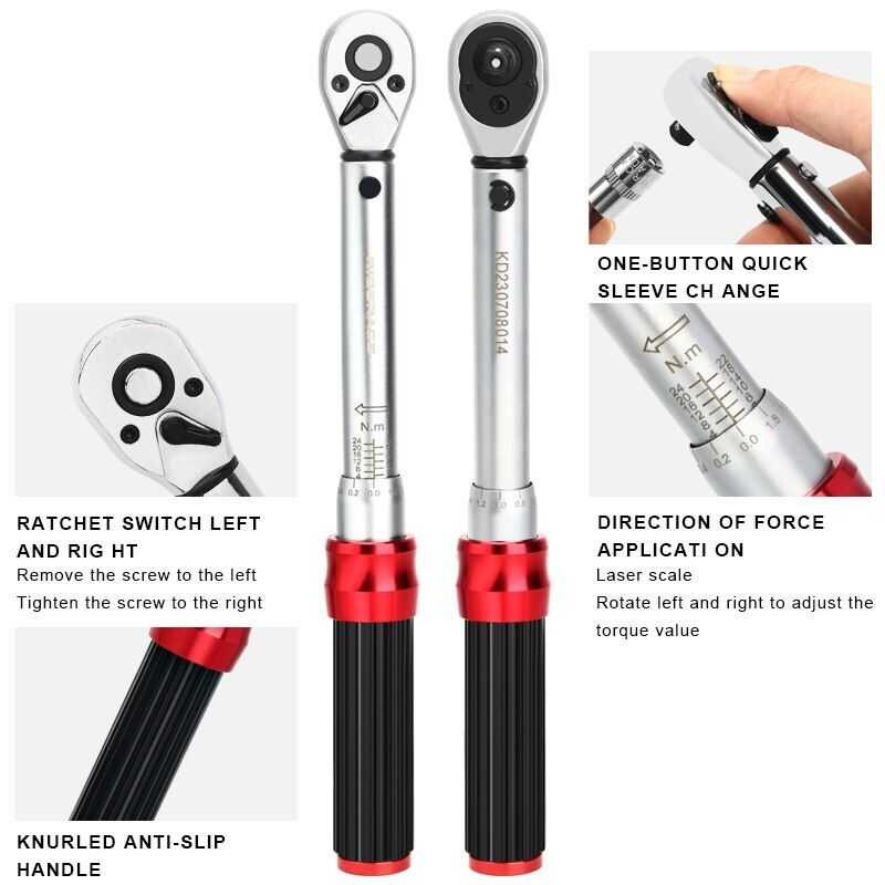 thumbnail image 2 of BikeTool Torque Wrench Set For Road, Mountain & E-Bikes - 1/4" Drive, 2-24Nm, Q580 2 of 4