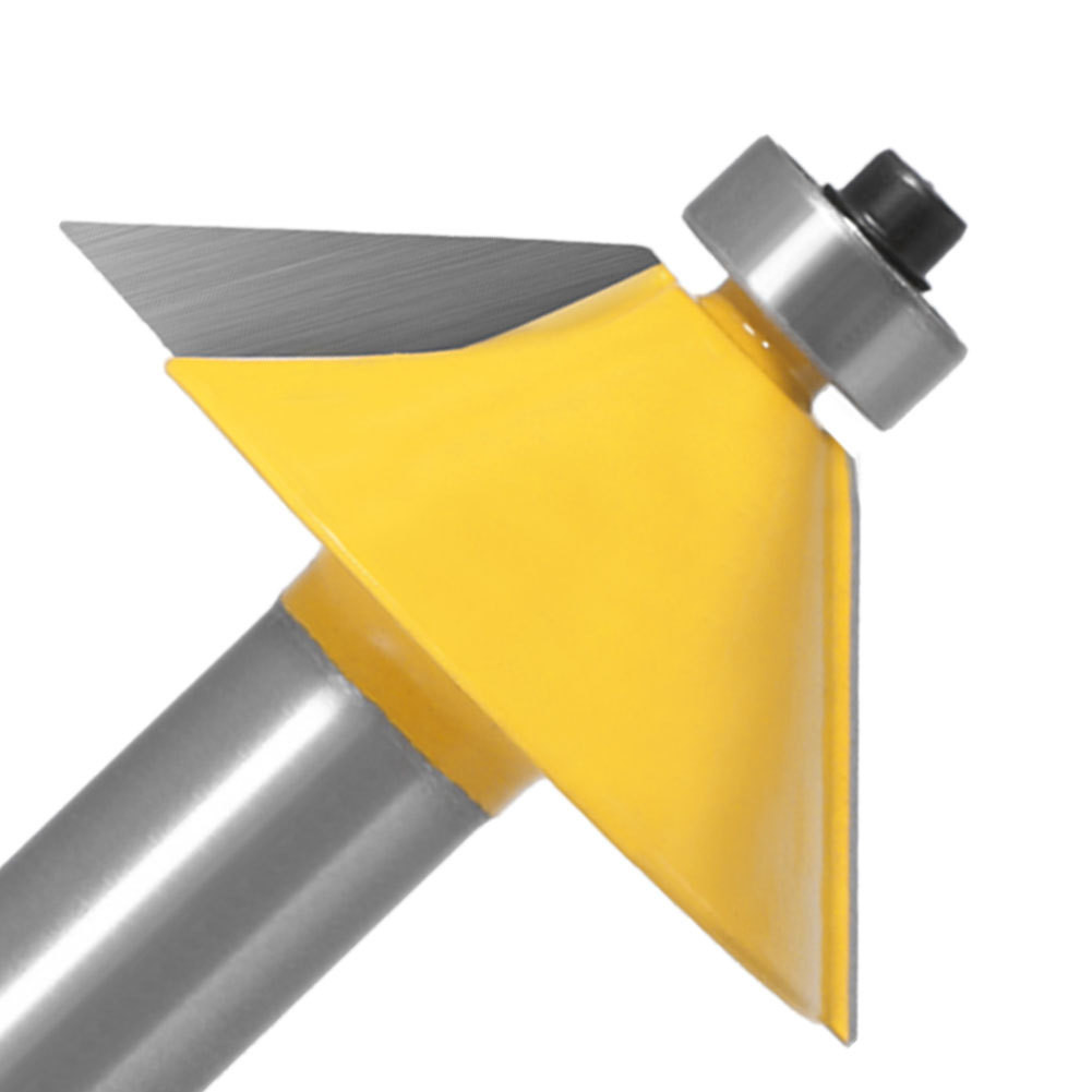 45 Degree Chamfer Router Bit, 1/2 inch and 12mm Shank Bevel Edge Bit ...
