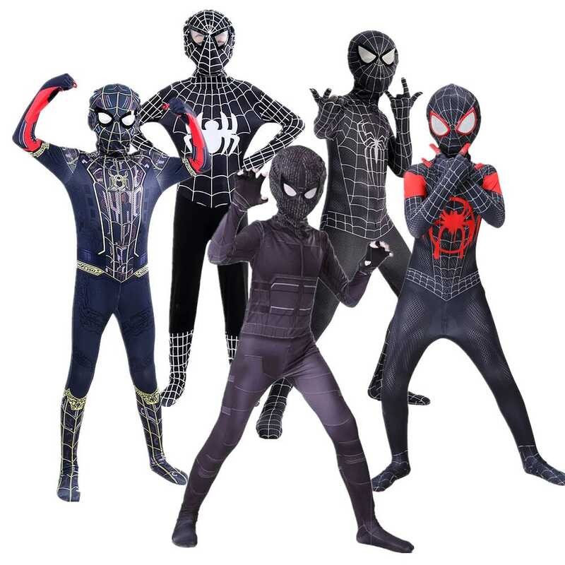 Spider-Man ⭐Aaaaa Black Costumes Blackening Spiderman Boys Cosplay ...