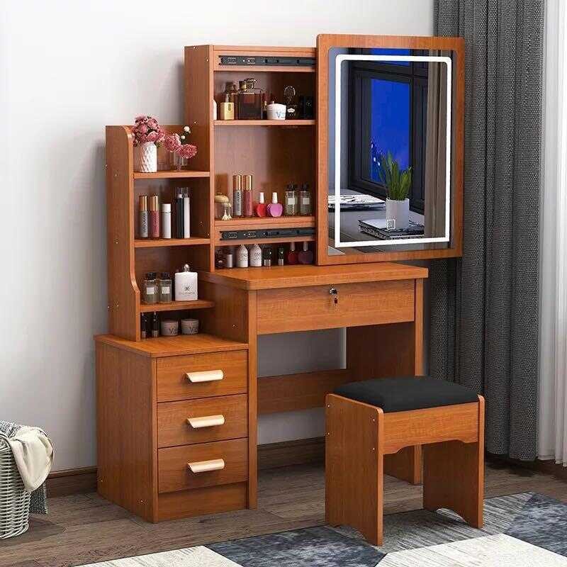 Dressing Table Makeup Dressing With Chair Mirror Bedroom | Shopee ...