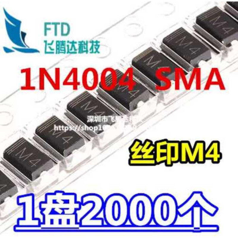 ☑♥ Rectifier Diode 1N4004 IN4004 M4 Chip SMA DO-214AC 1000 pieces = 16 ...