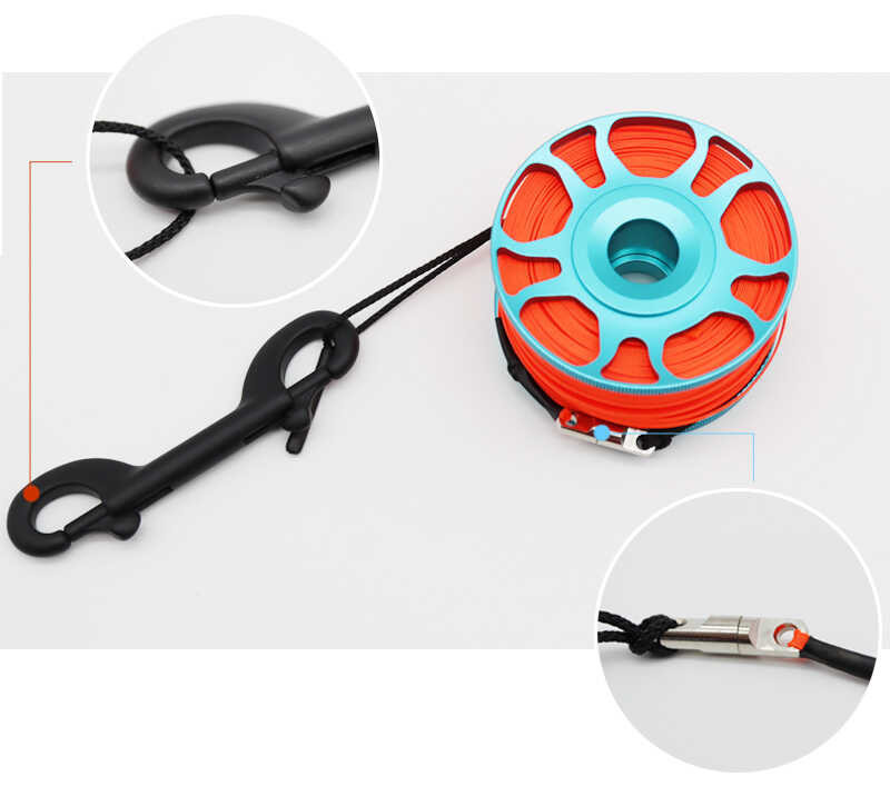 Tbest Scuba Diving Finger Spool Reel - Lightweight Plastic, Compact, 31m Capacity, For Cave & Technical Diving (Multiple Colors)