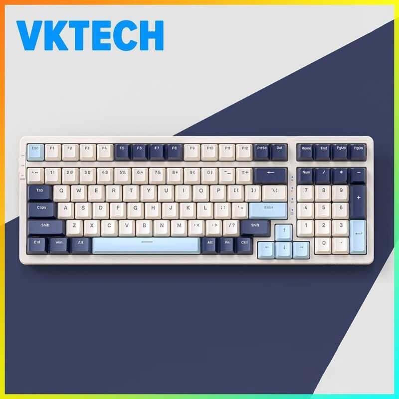 K8 Wireless [Vktech] Keyboard Three Modes Mechanical Keypad 100 Keys Bt ...