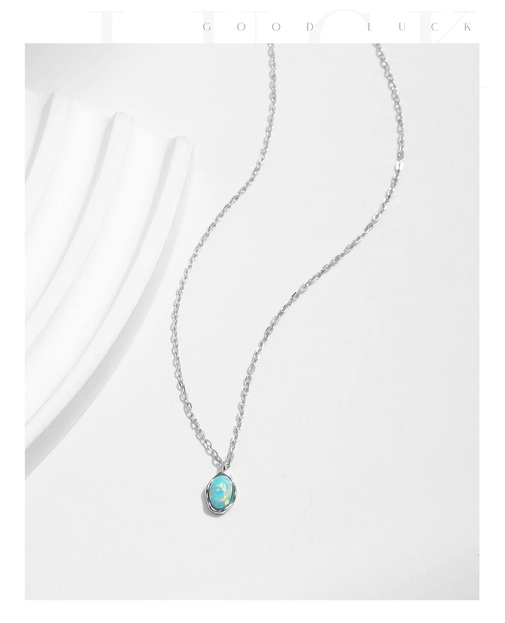 MODIAN Link Chain Necklace 925 Sterling Silver Vintage Irregular Wave