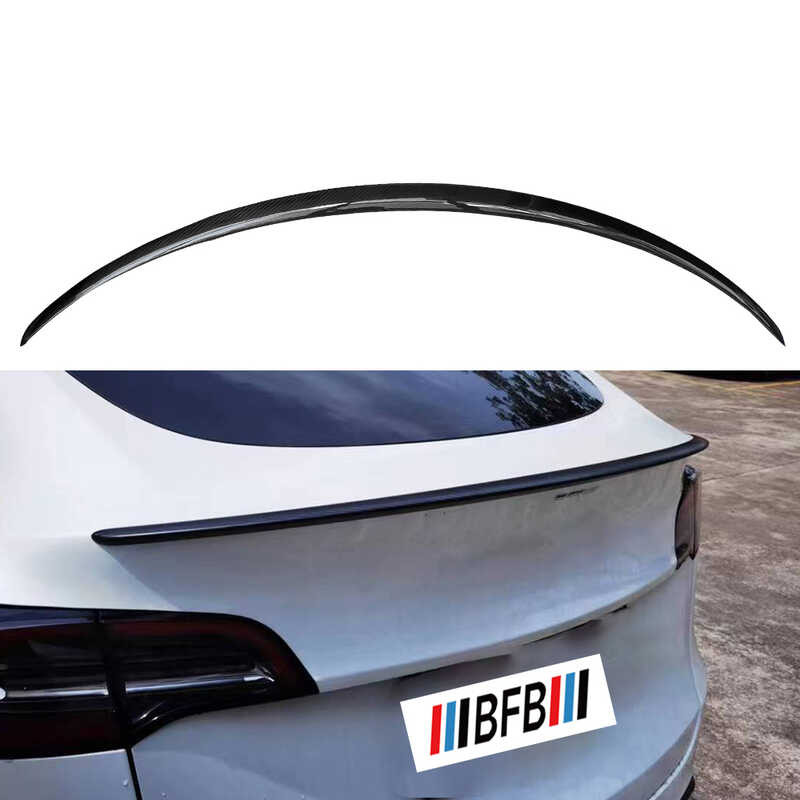 Style Car OEM Rear Trunk Lip Glossy Carbon Fiber Wing Spoiler For Tesla ...