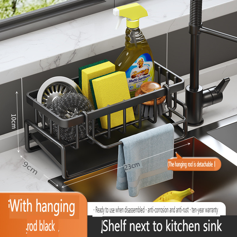 Detergent Sponge Rag Rack Kitchen Storage Drain Steel Ball Dishwasher ...