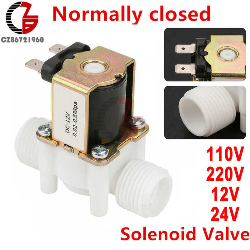 1/2" 3/4" Thread Solenoid AC 110V 220V DC 12V 24V Water Air Pressure
