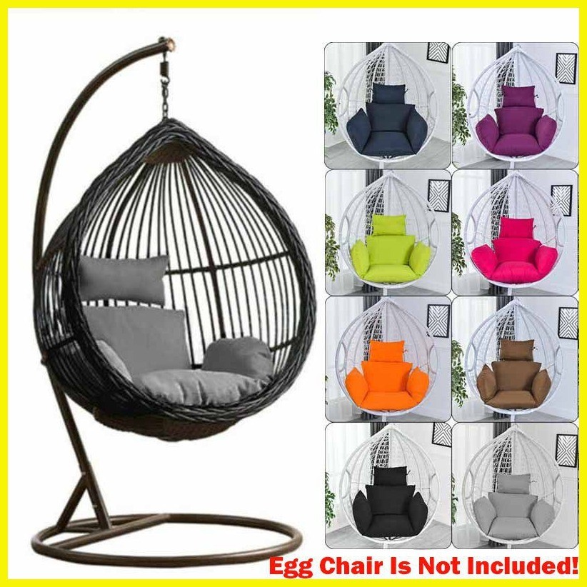 ♀ ๑ [Big sale]Rattan Swing Patio Garden Weave Hanging Egg Chair Cushion