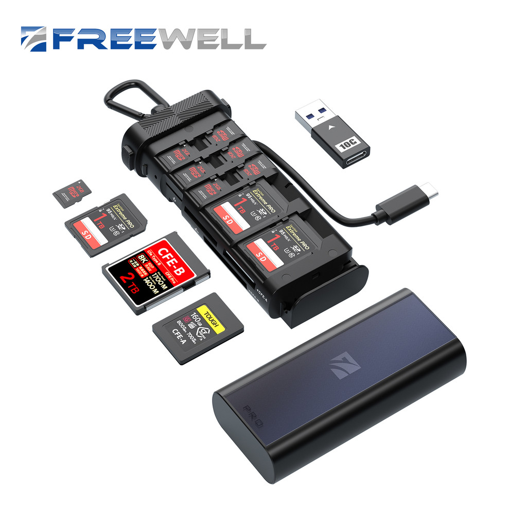 Freewell Portable Pro Reader Versatile CF Express A/B,SD TF and Micro ...