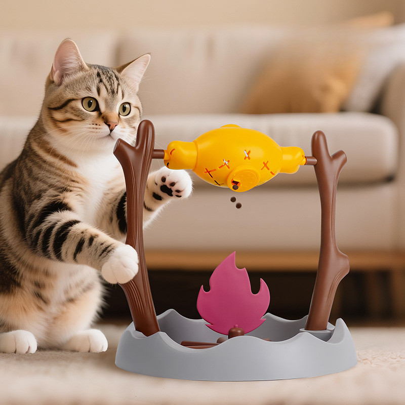 Pet Cat Dog Toy Funny Leakage Device Slow Cat Leakage Toy Roasted ...