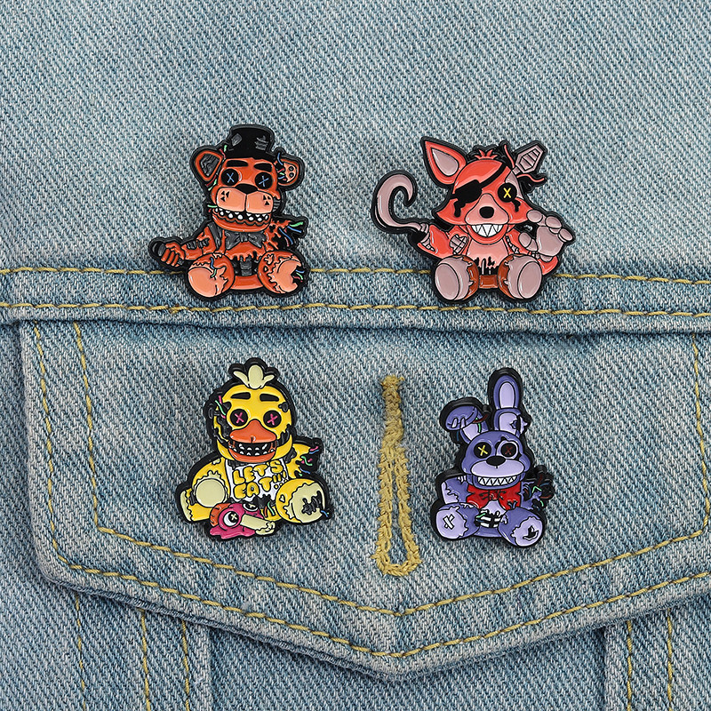 Five Nights At Freddys Figures Brooch Pins Foxy Bonnie Brooches Game ...