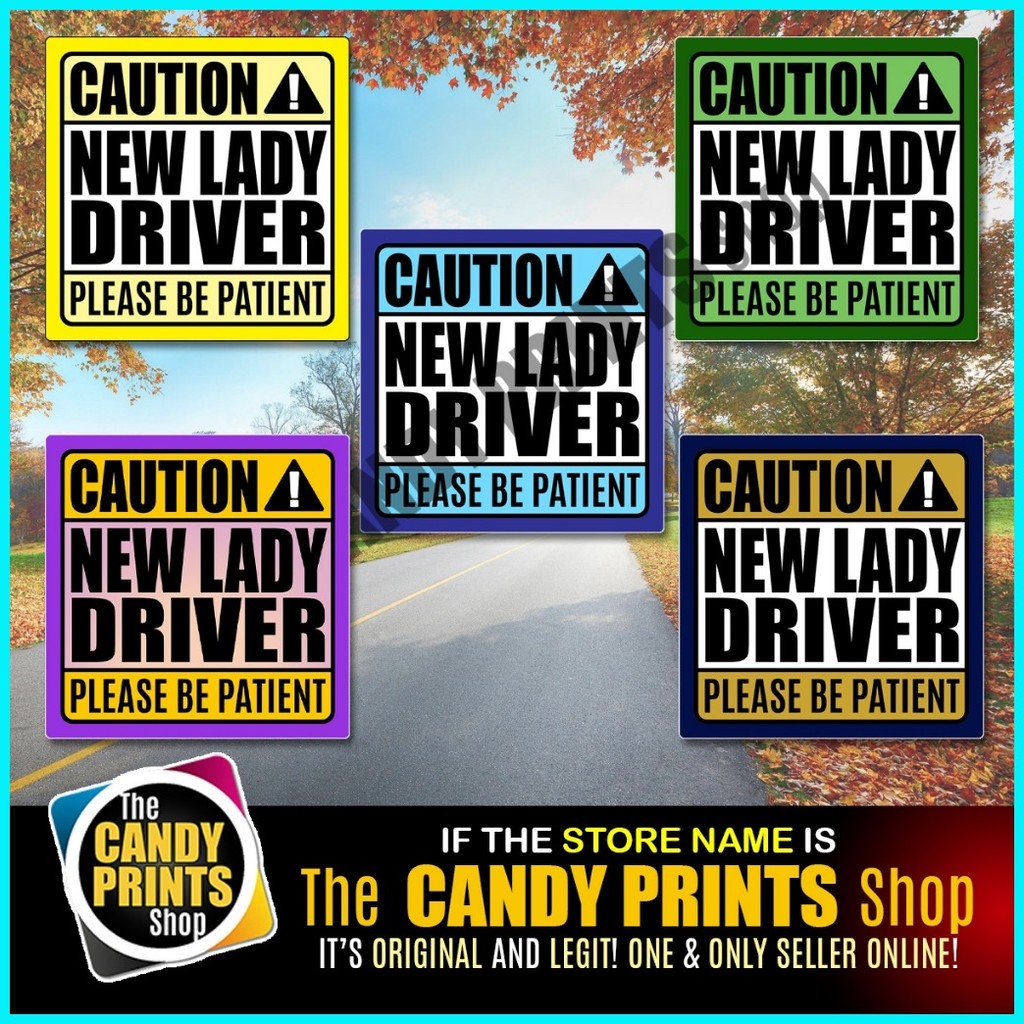 Vinyl (Non-Magnetic) Car Sticker for New Lady Driver Student Driver ...