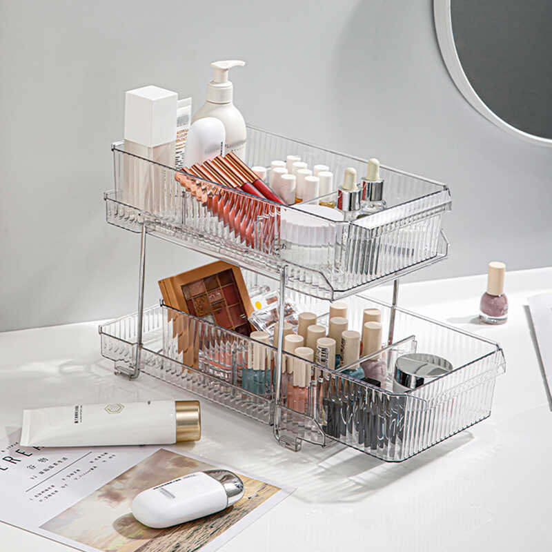 Pomely COD Local Lever Push Makeup para sa Vanity Organizers at