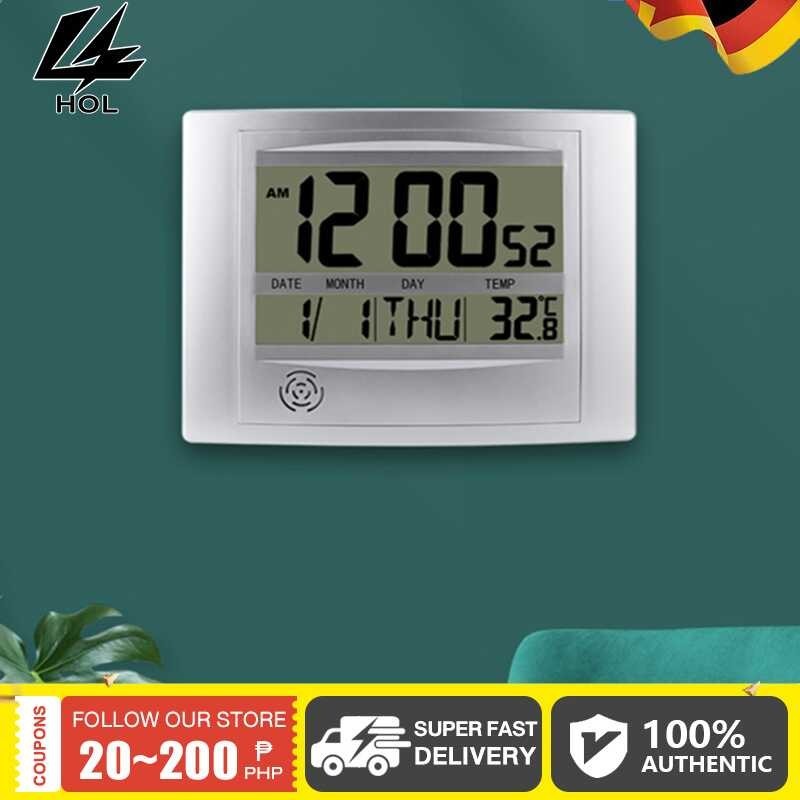 Digital ☀ HOL Wall Clock Atomic Desk Alarm Large Display Battery