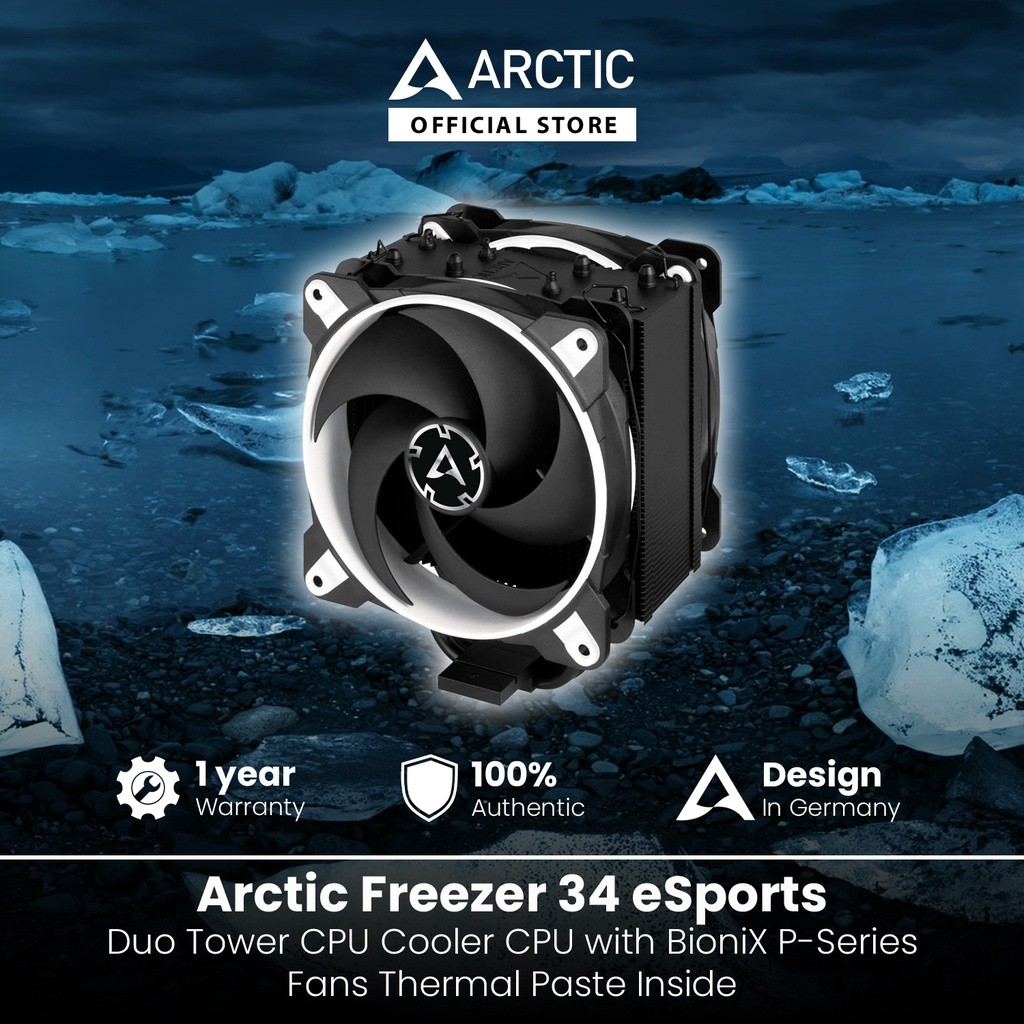 CoolBlasterThai] Arctic Freezer 34 ESports DUO Tower CPU Cooler (Grey-WHITE) (LGA1700/AM5 Ready - View #11