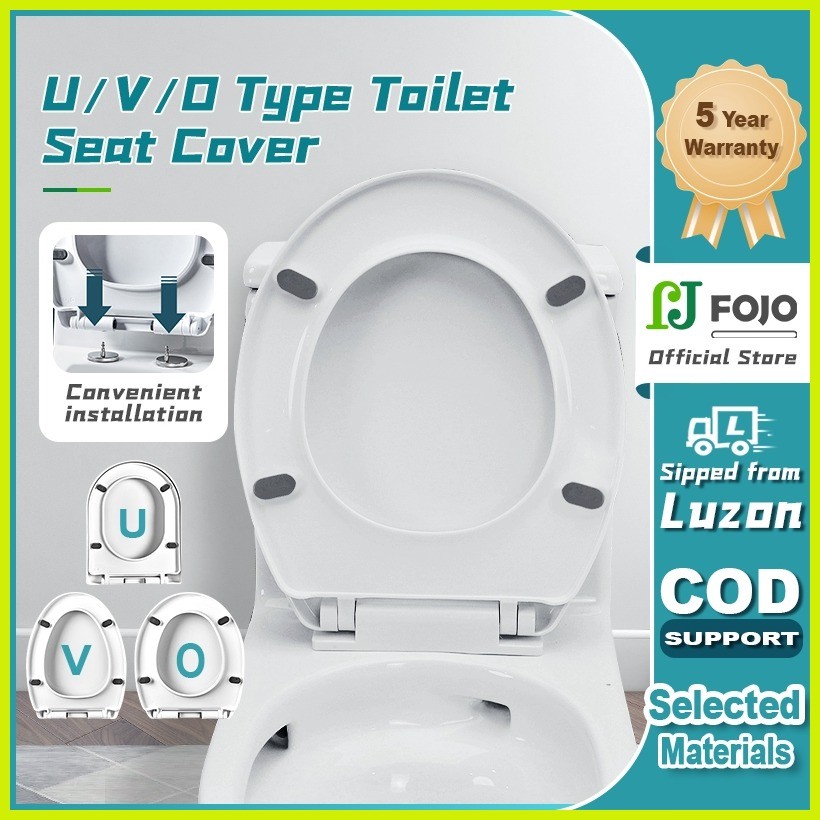 【FOJO】U/V/O Type Household Toilet Cover Easy to install Toilet Seat