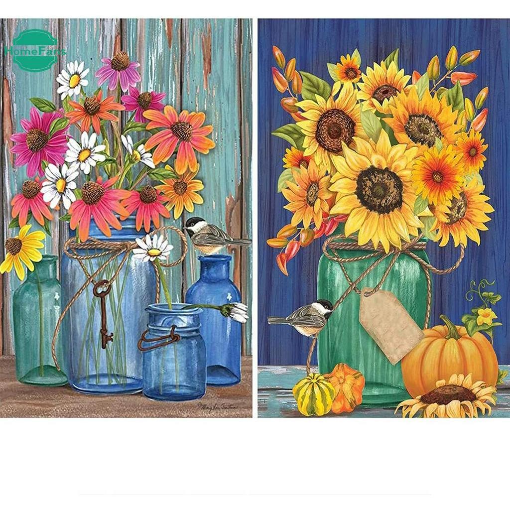 4 Sunflower 5D Cross Stitch Paintings for Beginners and Adults DIY 30 x