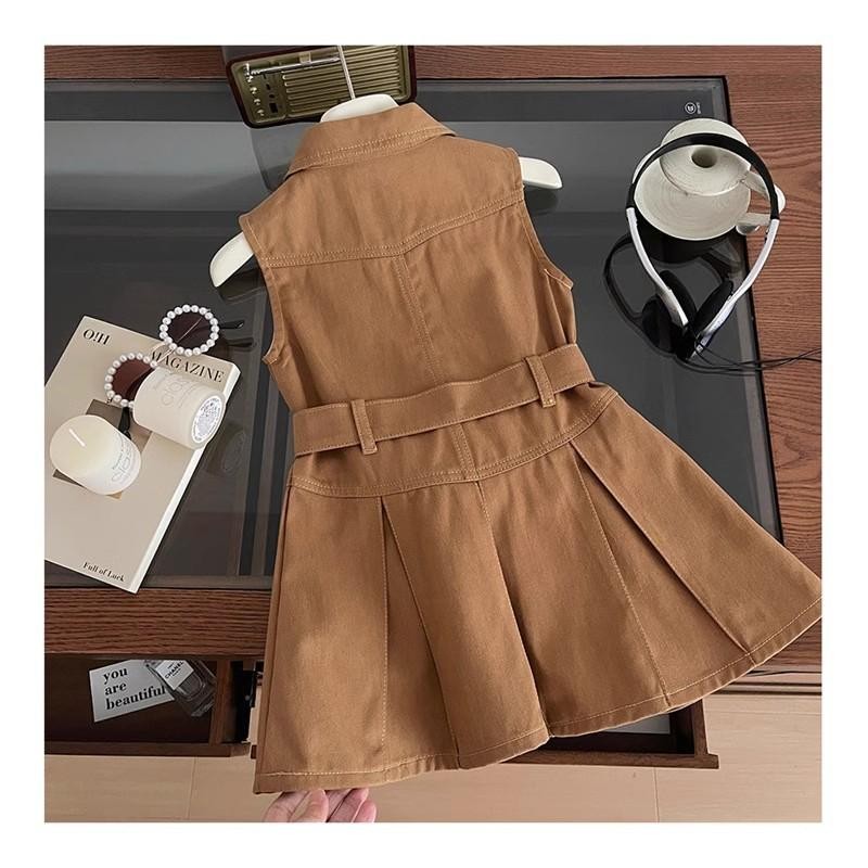 UniqKids 2024 new girls dress summer children Korean sleeveless vest ...