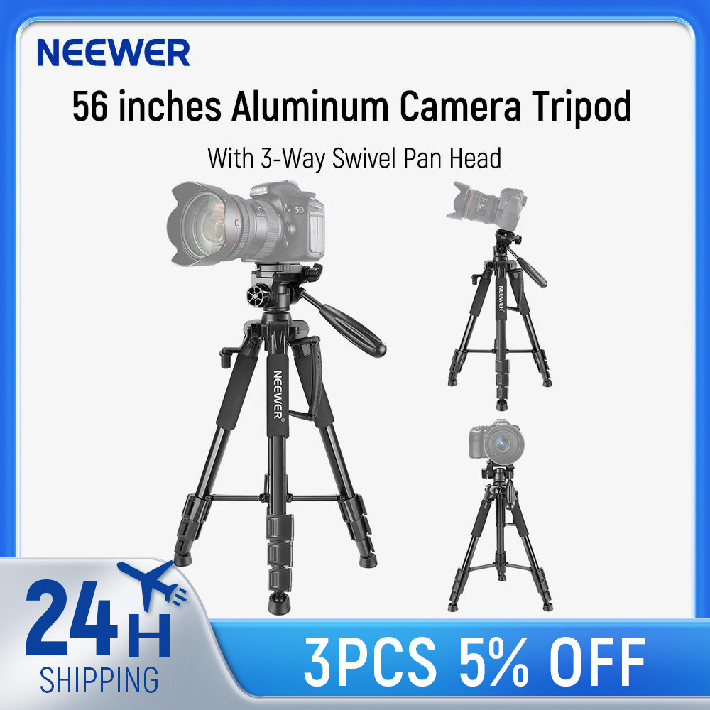 Neewer 56 inches SAB234 Aluminum Camera Tripod and 3Way Swivel Pan
