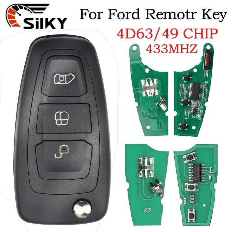A Silky Flip Remote Control Car Key Fob Id49 Chip/4D63 CHIP 433Mhz ...