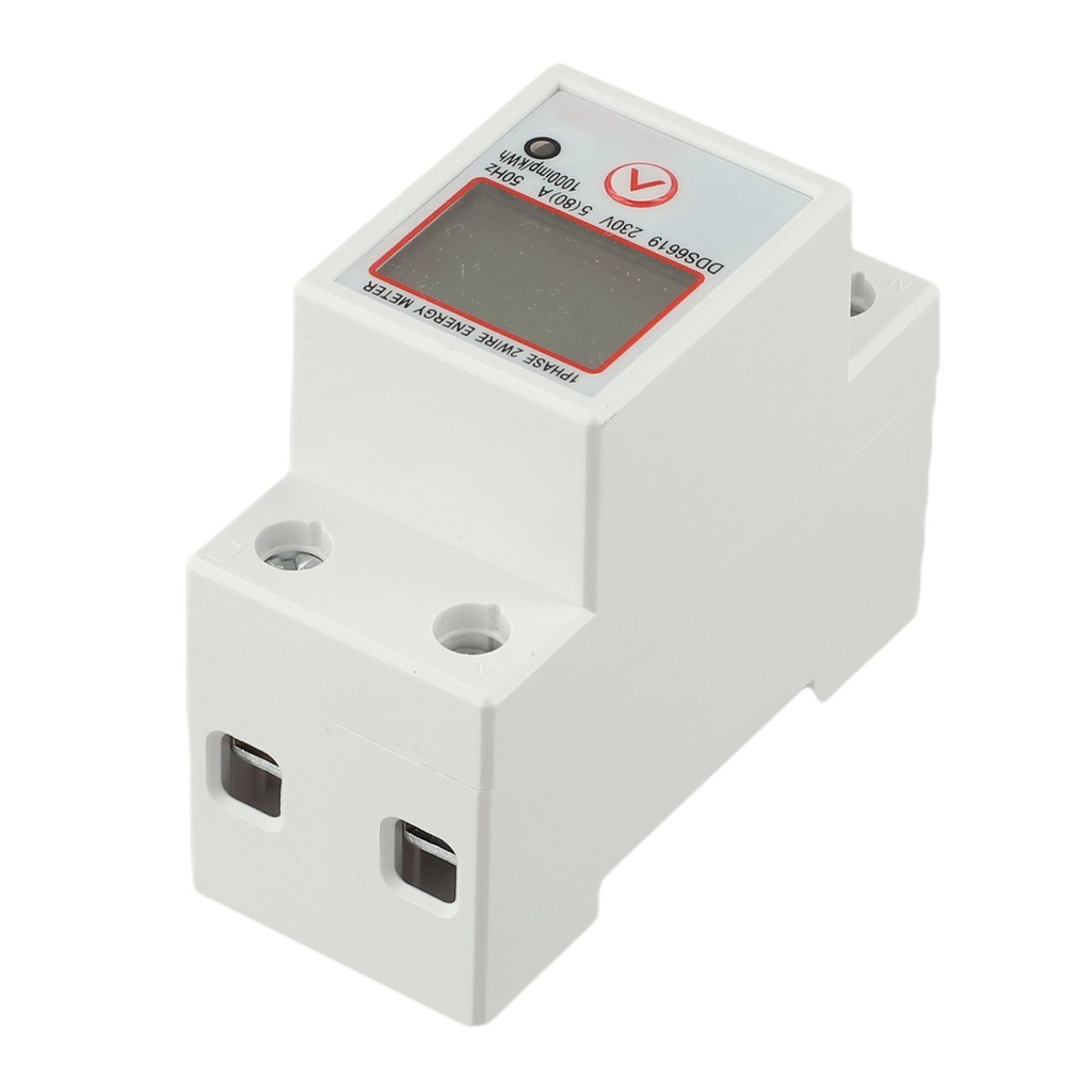 DDS6619 5-80A 230V LCD Digital Single Phase Energy Watt KWh Meter DIN ...