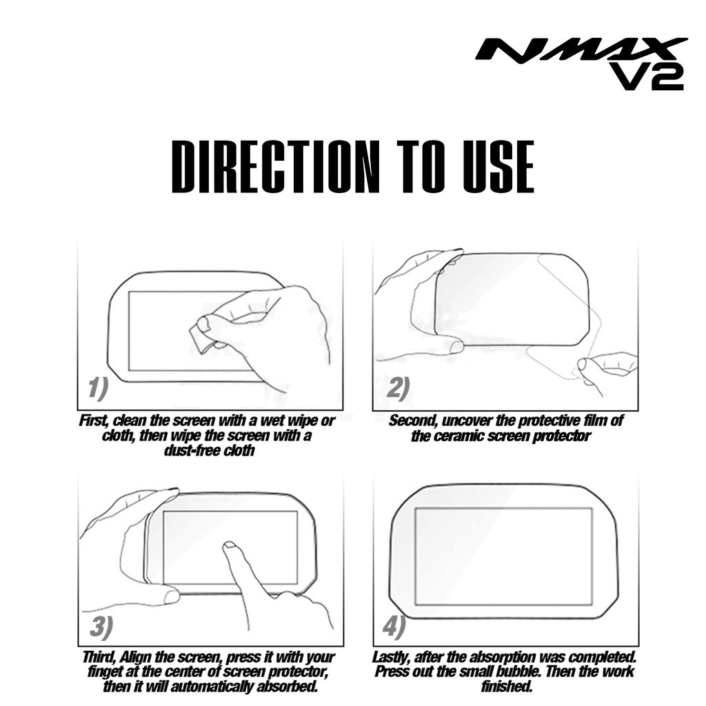 MOTOX KNO Nmax v1/v2 Panel Gauge Screen Protector 9D Anti-Scratch Anti ...