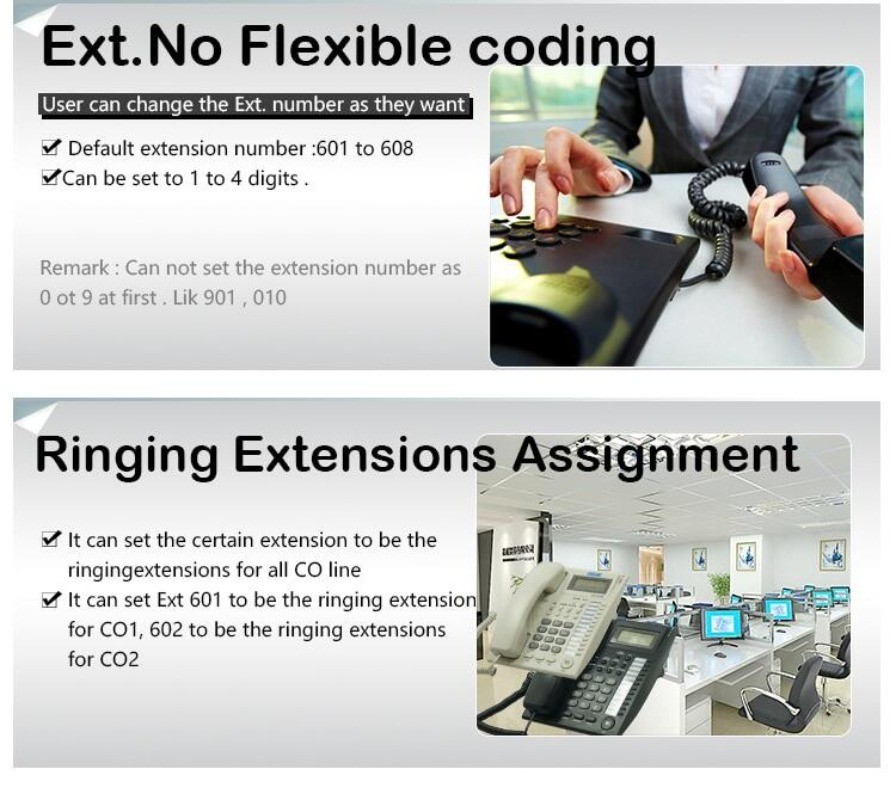 PABX MD206 MD108 MD208 MD308 Office Telephone System PBX 2 PSTN 6 ...