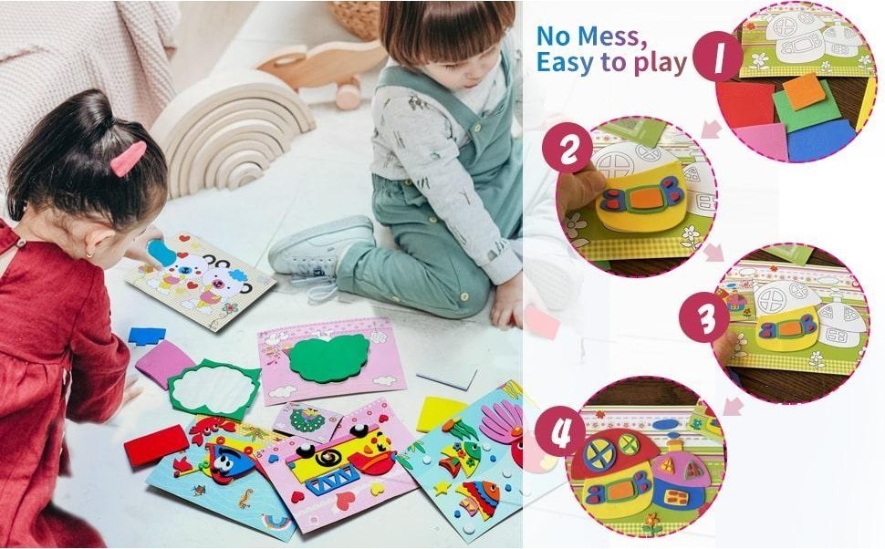 2/5/10Pcs 3D EVA Foam Sticker Pack Puzzle Game DIY Cartoon Animal ...