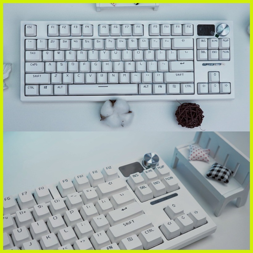 ♨ LANGTU LT84 Logo Screen 5Pin Hot Swappable White Wired Mechanical ...
