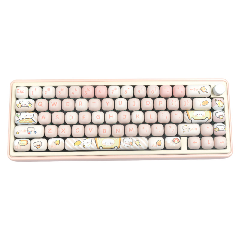 Cute and Personalized Bread Bear Mechanical Keyboard Key Cap 140key MOG ...