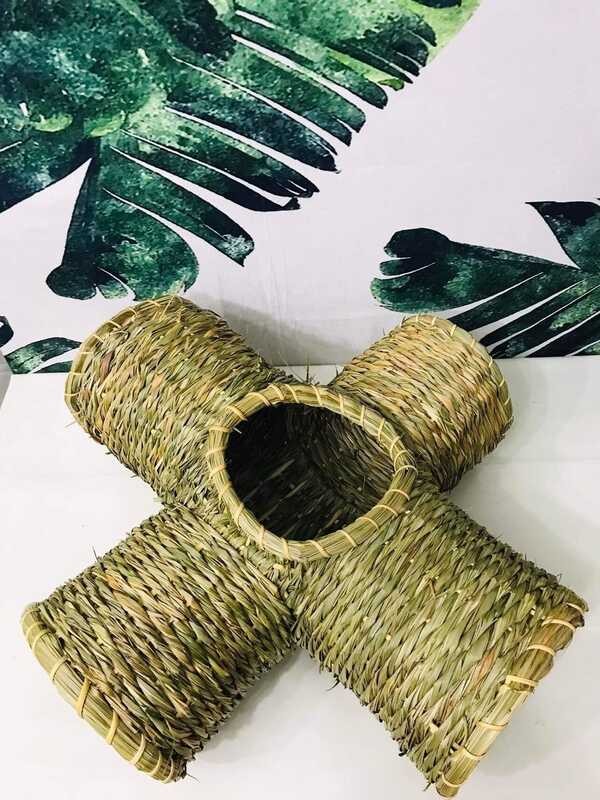 Binky Bugs Woven Grass Cross Tunnel For Rabbits Or Guinea Pigs Or Cats