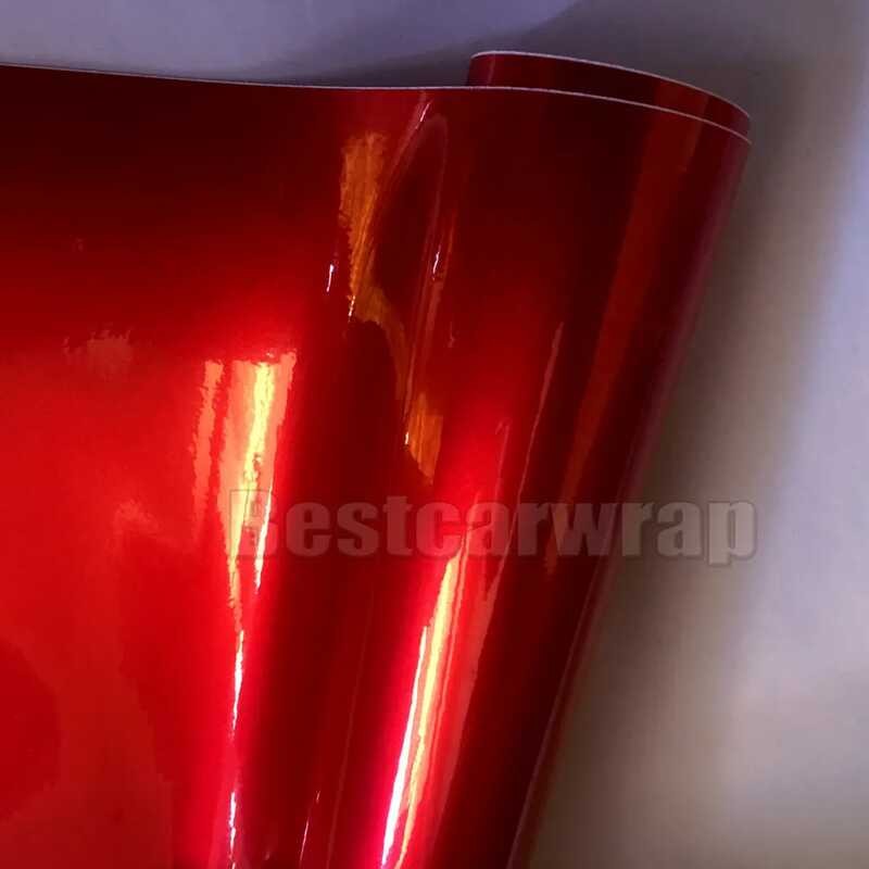 Blood Red Gloss Candy Metallic Vinyl WRAP Whole Car Wrap Covering With Air Bubble Free Low Tack