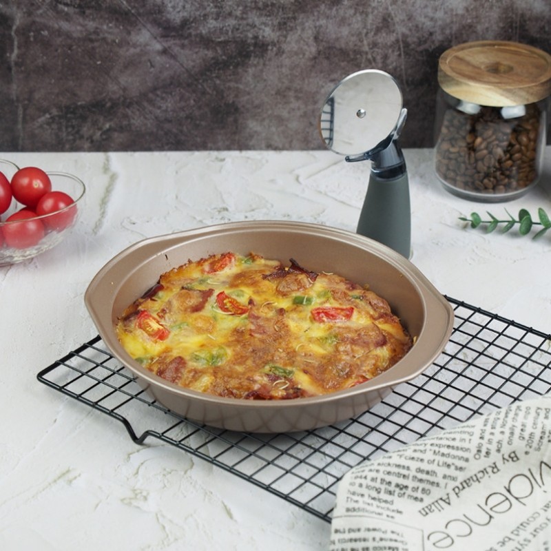 9inch Carbon Steel Circular Baking Tray Uniform Heating Nonstick High