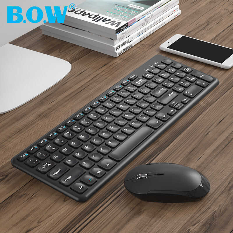 256 BOW Lightweight 2.4G Wireless Keyboard And Mouse Set Silent ...