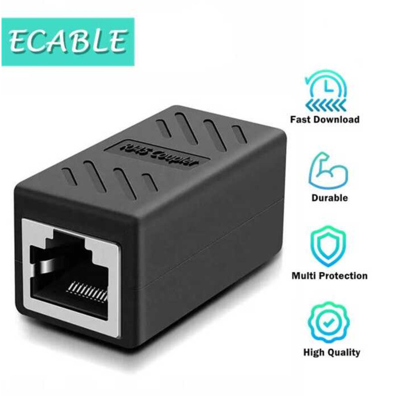 Female To Female Rj45 Ethernet Cable Adapter Connector Coupler Lan ...