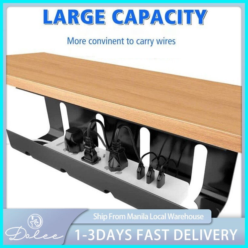 Under Table Storage Rack Cable Management Tray Desk Socket Holder Wire ...