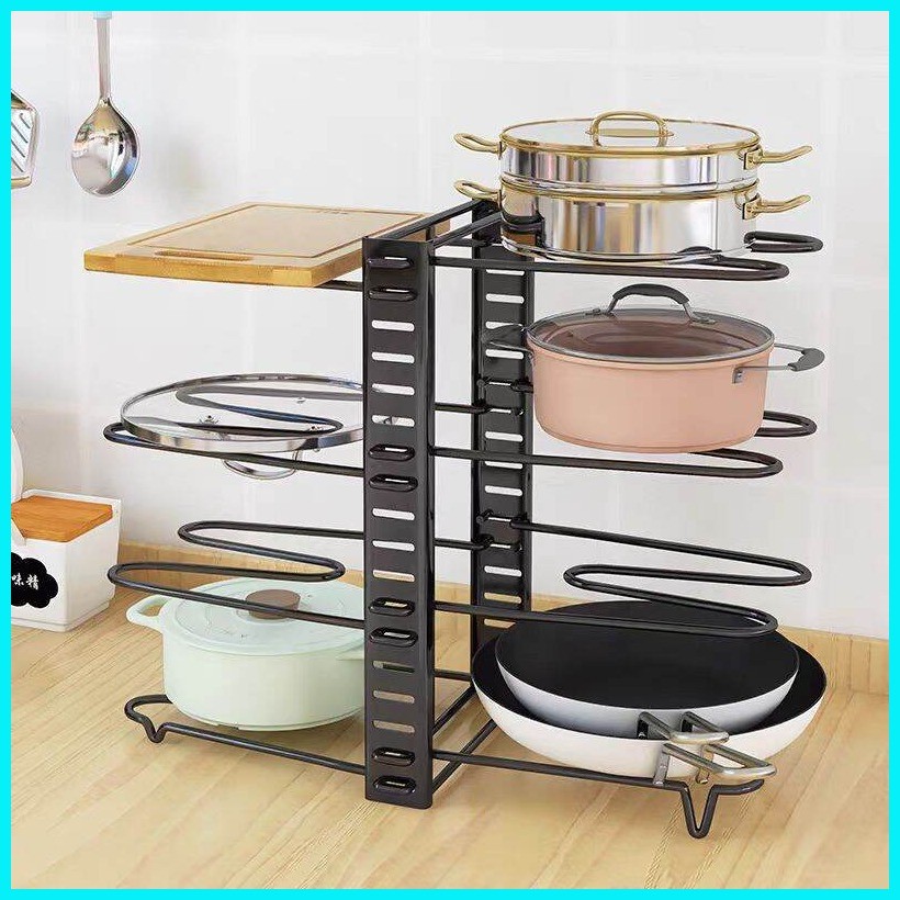 Haha Baby 8-Layer Adjustable Pot Rack Kitchen Countertop Storage Rack ...