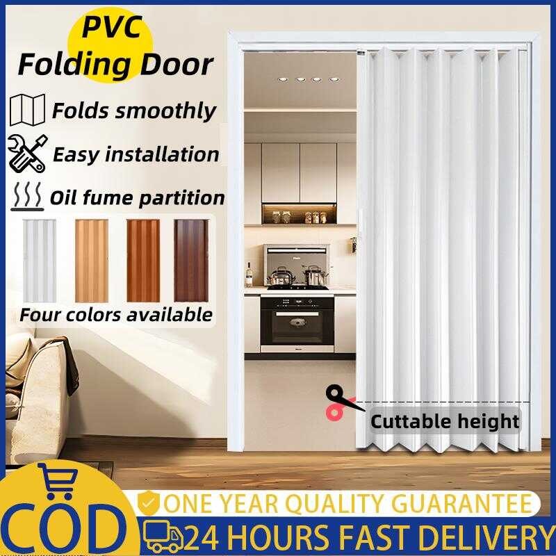 Sliding Door PVC Folding Simple Accordion For Bedroom Bathroom Kitchen ...