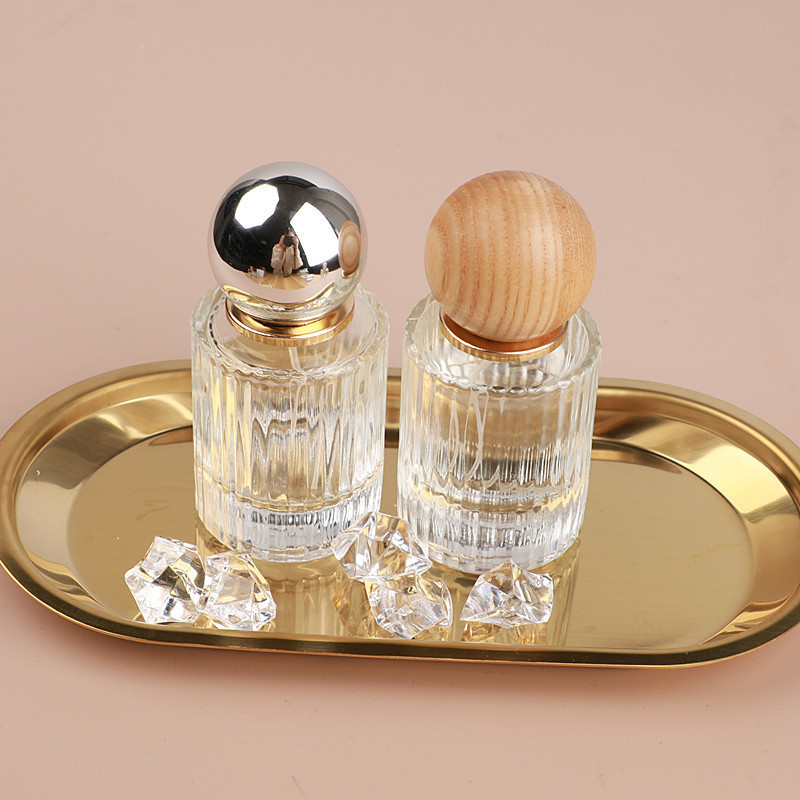 30/50ml Glass Perfume Bottles Walnut Ball Cap Empty Portable Fine Mist
