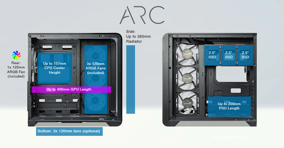 TECWARE ARC ARGB Curved Tempered Glass ATX Casing with CPU & GPU ...