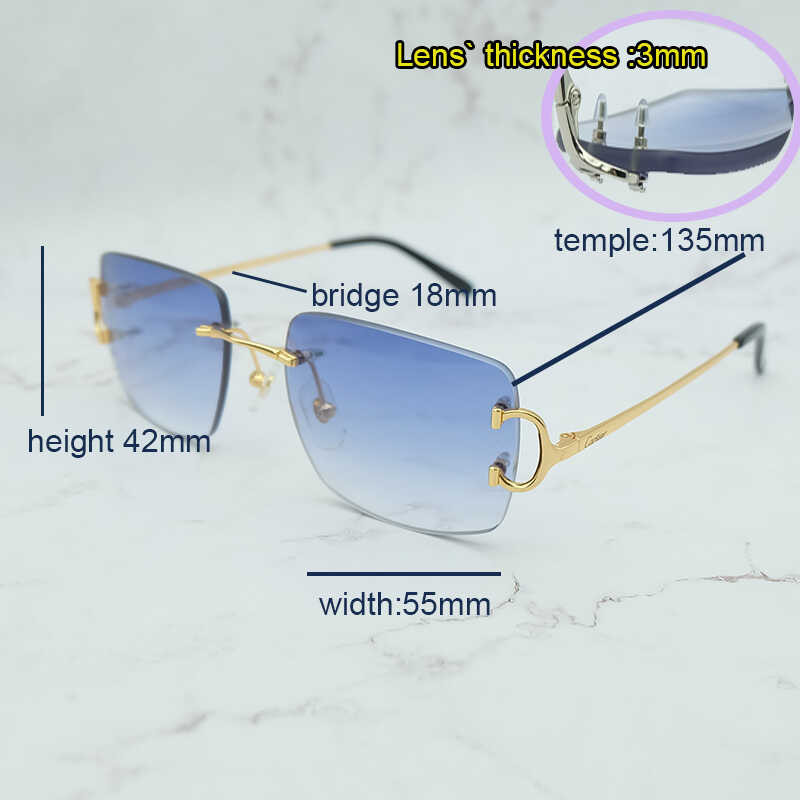 C DE RIMLESS SQUARE FRAME SUNGLASSES CT0625S IN METAL