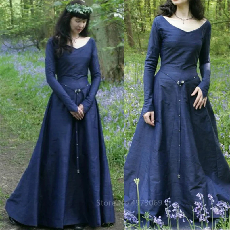 § Renaissance Full Sleeve Victorian Medieval Costume Women Halloween