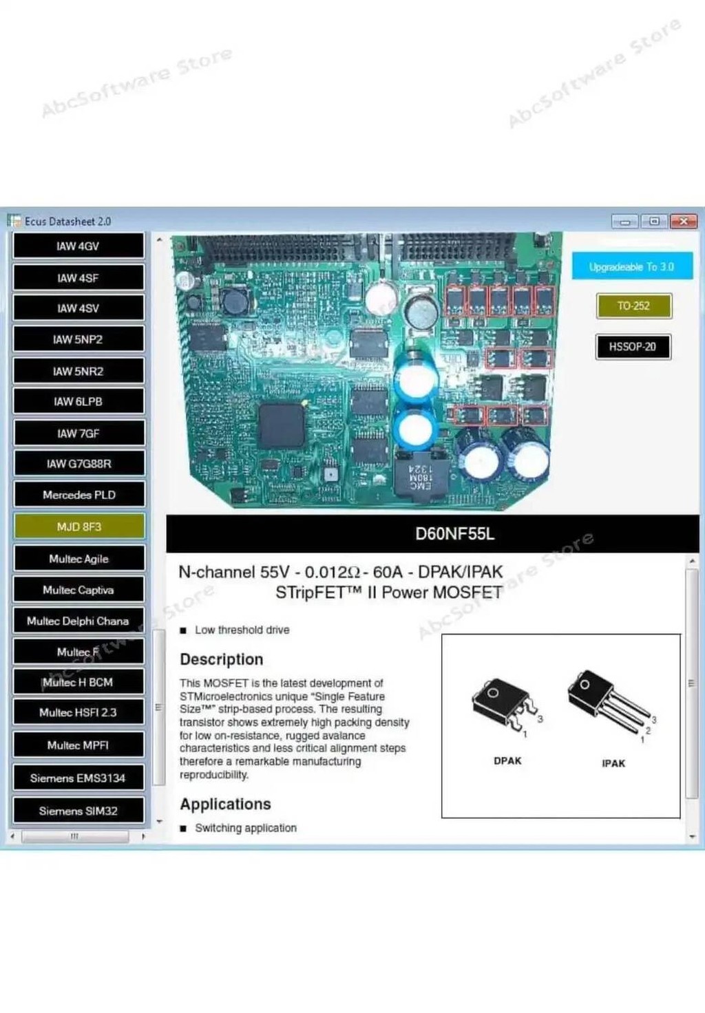 Datasheet Ecus 2.0 Repair Software PCB Schematics with Electronic ...